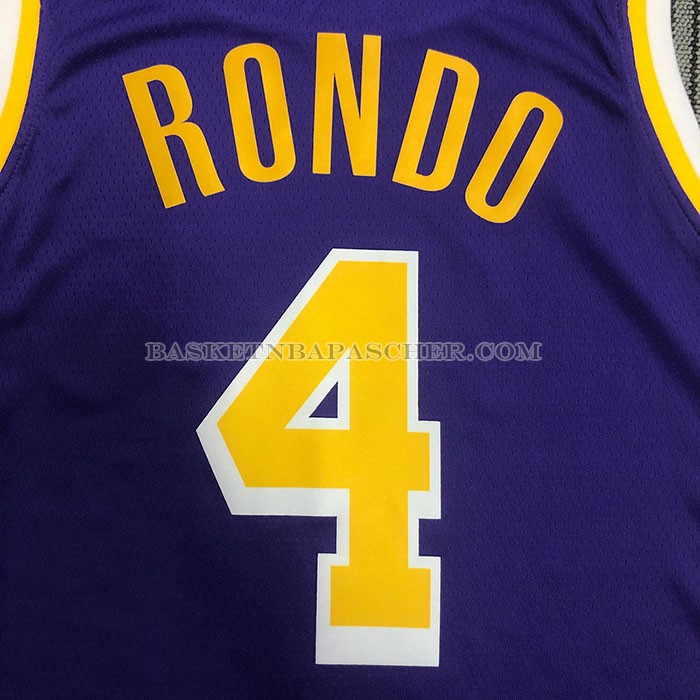 Maillot Los Angeles Lakers Rajon Rondo NO 4 Statement 2021-22 Volet
